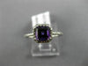 ESTATE .87CT DIAMOND & AAA AMETHYST 14KT WHITE GOLD SQUARE HALO ENGAGEMENT RING