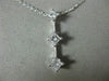 ESTATE LARGE .65CT DIAMOND 14K WHITE GOLD 3 STONE SQUARE FLOATING PENDANT #18527