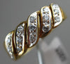 ESTATE .22CT DIAMOND 14KT 2 TONE GOLD MULTI WAVE WEDDING ANNIVERSARY RING #1600
