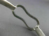 ESTATE LARGE .75CT DIAMOND 18K WHITE GOLD MATTE & SHINY HUG LOVE BANGLE BRACELET