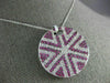 LARGE 3.71CT DIAMOND & AAA PINK SAPPHIRE 18KT WHITE GOLD ROUND STAR LOVE PENDANT