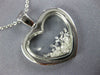ESTATE LARGE 1.01CT DIAMOND 18KT WHITE GOLD CLASSIC HEART FLOATING LOVE PENDANT