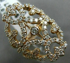 ESTATE LARGE 1.50CT DIAMOND 14KT ROSE GOLD 3D OPEN FILIGREE ETOILE COCKTAIL RING