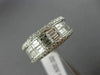 WIDE 1.58CT ROUND & BAGUETTE DIAMOND 18K WHITE GOLD 3D SEMI ROW ANNIVERSARY RING