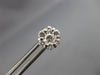 ESTATE 1.12CT DIAMOND 14K WHITE GOLD CLASSIC FLOWER CLUSTER STUD EARRINGS #22238