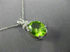 ESTATE 2.79CT DIAMOND & AAA PERIDOT 14KT WHITE GOLD 3D BOW OVAL FLOATING PENDANT