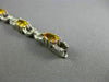 ESTATE 7.10CT DIAMOND & YELLOW SAPPHIRE 14KT WHITE GOLD 3D LOVE TENNIS BRACELET