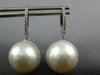 .67CT DIAMOND & SOUTH SEA PEARL 18KT WHITE GOLD HALO LEVERBACK HANGING EARRINGS