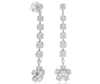 LARGE 5.05CT DIAMOND 18K WHITE GOLD ROUND MARQUISE & PEAR SHAPE HANGING EARRINGS