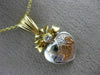 ESTATE .05CT DIAMOND 14KT WHITE YELLOW & ROSE GOLD 3D LOVE HEART PENDANT #17515