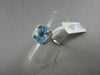 ESTATE WIDE SQUARE AAA BLUE TOPAZ & DIAMOND 4.39CTW 14KT WHITE GOLD RING