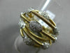 ESTATE LARGE .78CT DIAMOND 18KT 2 TONE GOLD 3D PAVE OVAL CRISS CROSS SNAKE RING