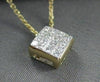 ESTATE .39CT INVISIBLE DIAMOND SQUARE 14K YELLOW GOLD PENDANT 18" CHAIN  #15617