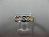 ANTIQUE WIDE DIAMOND 14KT WHITE GOLD 5 STONE SEMI BEZEL ANNIVERSARY RING #22478