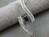 ESTATE .55CT DIAMOND & SAPPHIRE 14K WHITE GOLD LONG SWIRL PENDANT #34X12