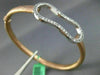 ESTATE LARGE .75CT DIAMOND 18KT WHITE ROSE GOLD MATTE SHINY LOVE BANGLE BRACELET