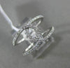ESTATE WIDE .27CT DIAMOND 18KT WHITE GOLD 3D TWO ROW OPEN INFINITY LOVE RING