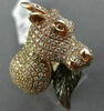 ESTATE EXTRA LARGE 1.88CT DIAMOND 14KT ROSE GOLD 3D HANDCRAFTED COW FUN RING