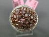 ESTATE LARGE 3.43CT FANCY PINK & WHITE DIAMOND 18K GOLD 3D MULTI SHAPE OVAL RING