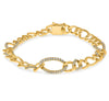 .50CT DIAMOND 14KT YELLOW GOLD 3D OVAL LINK OPEN CUBAN BY THE YARD LOVE BRACELET