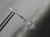 ESTATE .98CT ROUND & MARQUISE DIAMOND 14KT WHITE GOLD 3D HALO HANGING EARRINGS