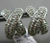 ESTATE .90CT DIAMOND 14KT WHITE GOLD 3D CRISS CROSS X LOVE HUGGIE EARRINGS