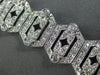 ESTATE WIDE 2.65CT DIAMOND 18KT WHITE GOLD 3D FILIGREE HEXAGON MILGRAIN BRACELET
