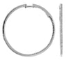 ESTATE LARGE .75CT DIAMOND 14KT WHITE GOLD 3D INSIDE OUT HOOP HANGING EARRINGS