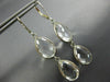 ESTATE LARGE AAA CRYSTAL 14K WHITE GOLD 3D TEAR DROP LEVER BACK HANGING EARRINGS