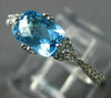 ESTATE 1.0CT DIAMOND & AAA BLUE TOPAZ 14K WHITE GOLD 3D CLUSTER RECTANGULAR RING