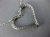ESTATE LARGE 1.17CT AAA SAPPHIRE 18KT WHITE GOLD OPEN HEART CLASSIC LOVE PENDANT