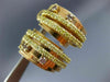 ESTATE WIDE .24CT FANCY YELLOW & PINK DIAMOND 18KT 2 TONE GOLD UMBRELLA EARRINGS