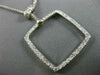 ESTATE 1.09CT DIAMOND 14KT WHITE GOLD 3D OPEN SQUARE LARIAT NECKLACE 16.5" #6600