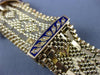 ANTIQUE LARGE AAA BLUE ENAMEL 14KT YELLOW GOLD 3D CLASSIC TASSEL BRACELET  #2169