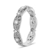 ESTATE .20CT DIAMOND 14K WHITE GOLD ORNATE 3/4 ETERNITY WEDDING ANNIVERSARY RING