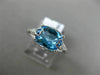 2.16CT DIAMOND & AAA BLUE TOPAZ 14KT WHITE GOLD DOUBLE HEART FILIGREE LOVE RING
