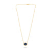 1.25CT DIAMOND & AAA SAPPHIRE 14KT YELLOW GOLD OVAL SOLITAIRE HALO LOVE NECKLACE