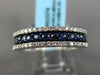 ESTATE .86CT DIAMOND & SAPPHIRE 14KT WHITE GOLD 3 ROW WEDDING ANNIVERSARY RING