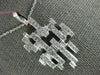LARGE .92CT DIAMOND 18KT WHITE GOLD ROUND & BAGUETTE BRICK FUN FLOATING PENDANT