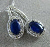 ESTATE .75CT DIAMOND & AAA SAPPHIRE 14KT WHITE GOLD 3D DOUBLE HALO LOVE PENDANT