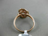 ESTATE WHITE & CHOCOLATE FANCY DIAMOND 14KT ROSE GOLD INFINITY FLOWER LOVE RING