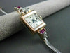 ANTIQUE .58CT OLD MINE DIAMOND AAA RUBY 14K WHITE & ROSE GOLD BLOVA WATCH #22618