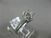 ESTATE .44CT DIAMOND 18KT WHITE GOLD 3D FLOWER HALO SEMI MOUNT ENGAGEMENT RING
