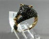 ESTATE 1.37CT ORANGE SAPPHIRE & RUBY 18KT ROSE GOLD 3D HAPPY BABY TIGER FUN RING