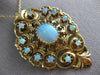 ANTIQUE LARGE VICTORIAN FIERY OPAL 14KT YELLOW GOLD FILIGREE PIN PENDANT #20240