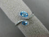 ESTATE .81CT DIAMOND & AAA EXTRA FACET BLUE TOPAZ 14KT WHITE GOLD SNAKE FUN RING