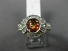 LARGE .92CT DIAMOND & AAA YELLOW SAPPHIRE 14KT WHITE GOLD BEZEL ENGAGEMENT RING