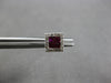 .61CT DIAMOND & AAA RUBY 14K WHITE GOLD PRINCESS & ROUND INVISIBLE STUD EARRINGS