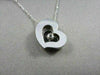 ESTATE 0.35CT DIAMOND 14KT WHITE GOLD SOLITAIRE HEART PENDANT & CHAIN #6921