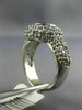 ESTATE WIDE 2.50CT DIAMOND & SAPPHIRE 14KT WHITE GOLD BEZEL HALO ENGAGEMENT RING